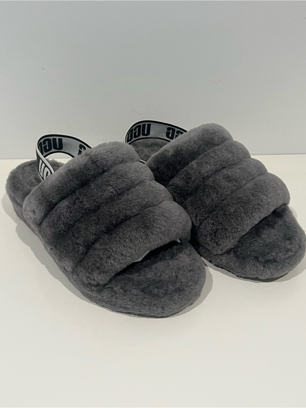 UGG Fluff yeah Slide Plush Slippers - Charcoal